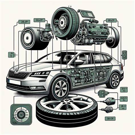ilustrace TPMS a tlaků v pneumatikách Škoda Rapid