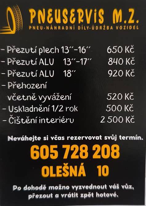 pneuservis otrokovice interier vozidel