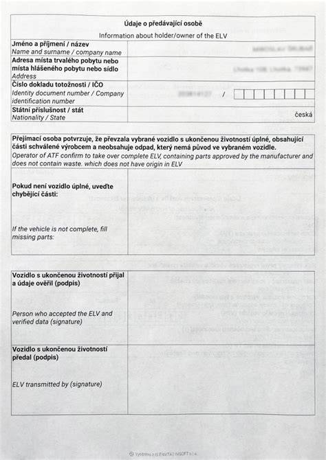 odtah a protokol o likvidaci vozidla