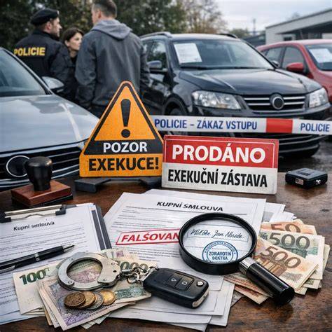 Infografika o rizicích nákupu auta v exekuci