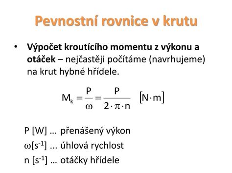 Infografika: Vzorec pro výpočet točivého momentu převodovky