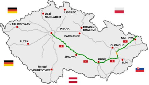 mapa okolí vozovek D1 Exit 8