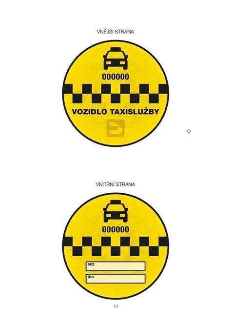 výpis a nálepka pro taxislužbu (ilustrace)