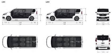 renault trafic motor a rozměry (infografika)