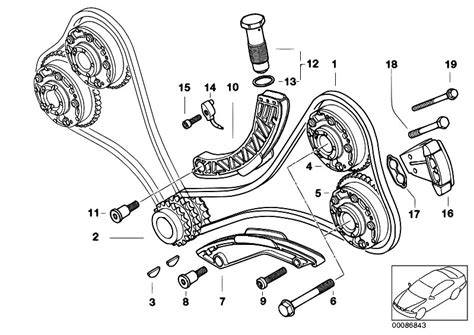 schematic diagram of BMW N62 timing gear layout