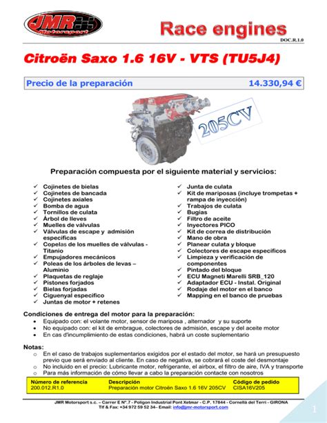 Infografika: Technické parametry Saxo VTS (1.6 16V TU5J4)