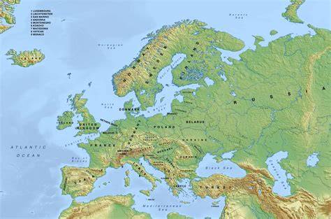 mapa evropy kempy a karavany