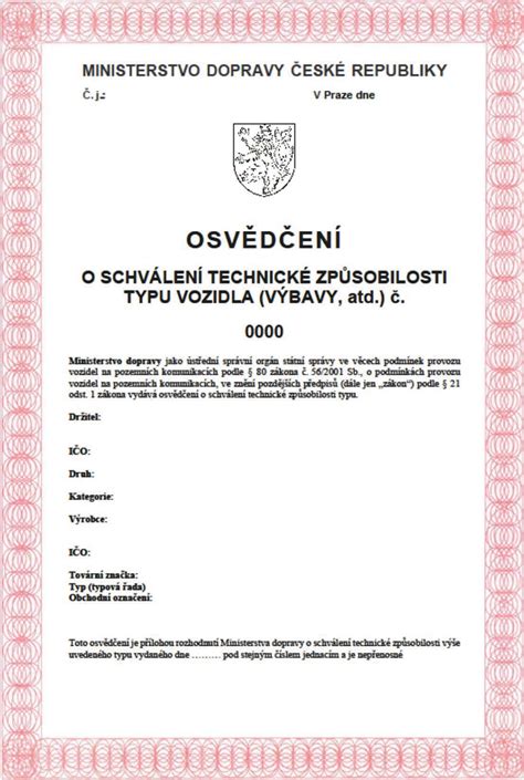 Infografika procesu schvalování technické způsobilosti