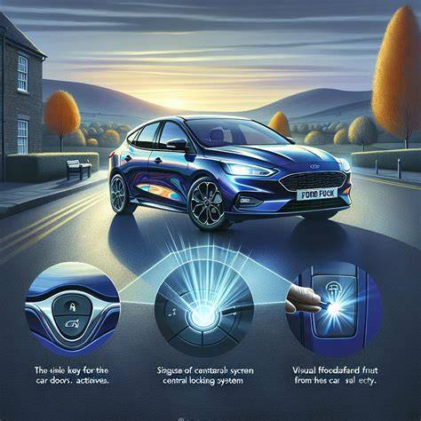 Infografika: Jak funguje centrální zamykání Ford Focus a typické součásti systému
