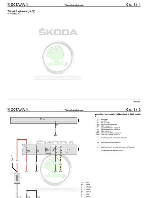 Infografika schéma zapojení dveří Octavia