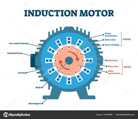 indukční motor a převodovka diagram