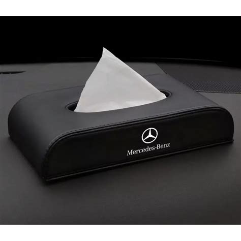 Interiérové doplňky Mercedes-Benz: kožený box na kapesníčky, podtácek, termohrnek