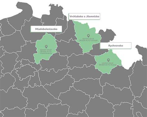Mapa partnerství Škoda Auto a ČČK v regionech