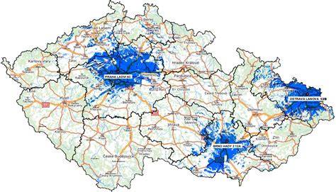 Mapa pokrytí a servisních středisek EMUK