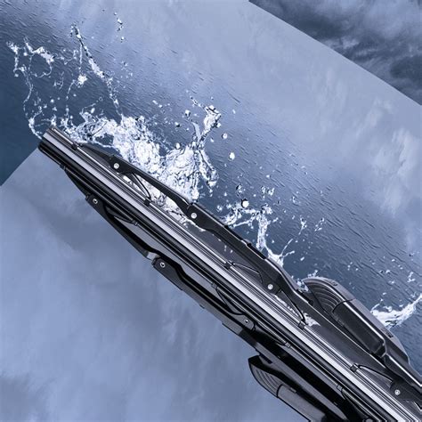 Ilustrace plochých bezraménkových stěračů.