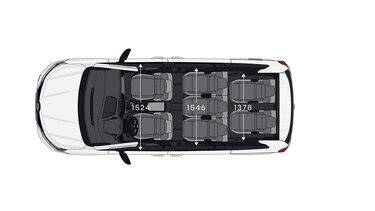 Schéma uspořádání interiéru a sedadel Renault Espace
