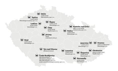 Mapa: regionální dostupnost a výrobní závody GOLDfren v ČR