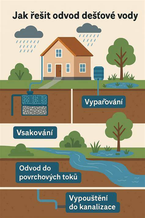 pohled na vzorek a odvod vody
