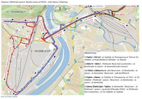 Mapa dopravních omezení Jižní spojky (Praha)