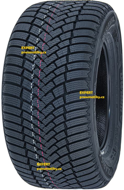 Detail dezénu pneumatiky Barum Polaris 3 s důrazem na záběrové hrany na sněhu