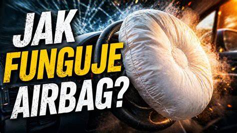 Infografika: Schéma fungování airbagů v voze a tok plynu při nafouknutí