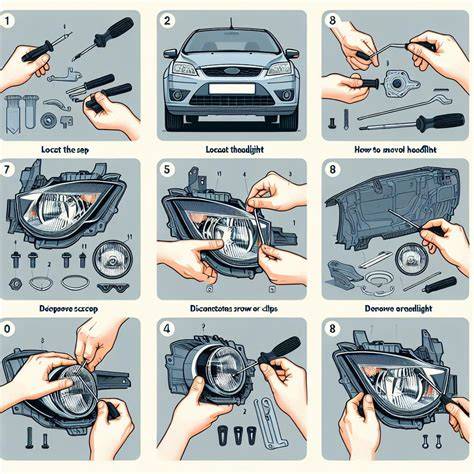 Infografika: Postup výměny směrového světla Ford Focus