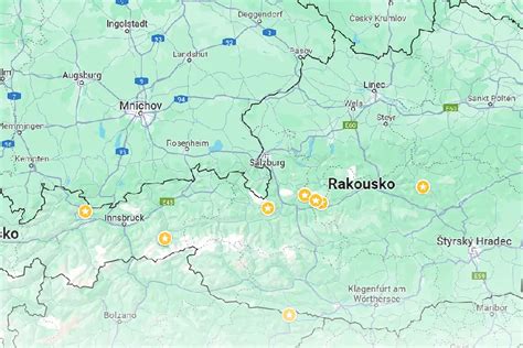 Mapa ekologických zón v Rakousku a vyznačení zón IG-L