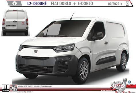 Infografika: typy tažných zařízení Fiat Doblo Cargo (pevné, odnímatelné, sklopné)