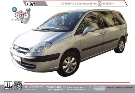 Obrázek montáže tažného zařízení na Citroën C8 - před/po, s a bez zabudovaného zařízení