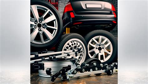 Ilustrace různých typů nosičů kol pro automobily