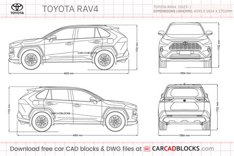 Infografika: Rozměry a objemy Toyota RAV4