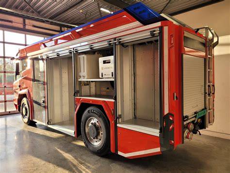 Schéma pohonného systému Rosenbauer RT s BMW prodlužovačem