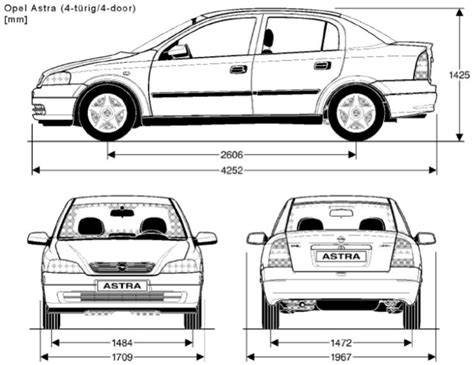 Infografika: Rozměry blatníků Opel Astra G a typy verzí