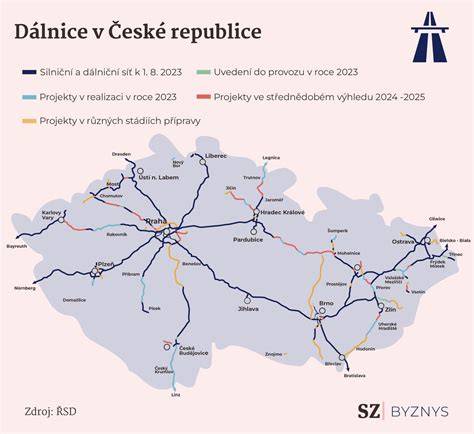 Mapa regionů testujících autonomní dopravu ve městech a na vybraných úsecích