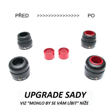 Ilustrace různých typů padacích protektorů a rámů pro motocykly