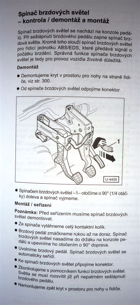 Infografika: Obrazová anotace zapojení brzdového spínače do brzdových světel a řídicí jednotky