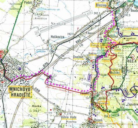 Mapa regionu Mnichovo Hradiště a okolí s vyznačenými autoservisy