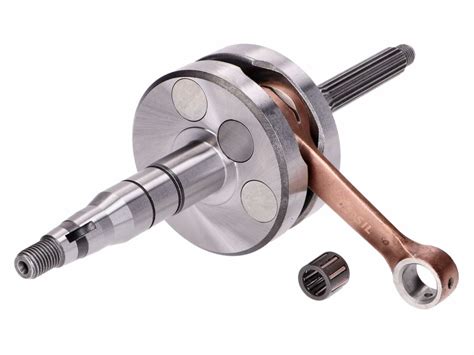 Detailní schéma klikové hřídele s vyznačenými hlavními součástmi