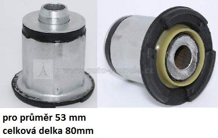 Detailní pohled na silentblok přední nápravy