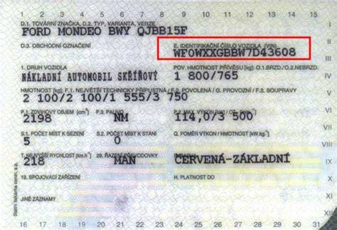 VIN a identifikace vozidla v technickém průkazu