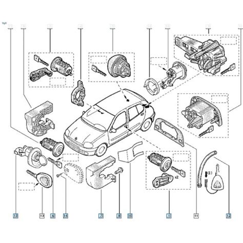 Infografika: Kompatibilita zámku kufru 7701367940 s Renault Twingo a Dacia Logan