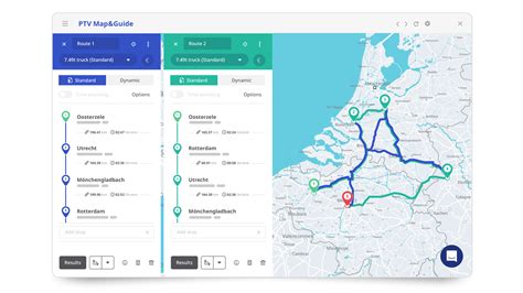 Ilustrace různých typů referenčních vozidel v PTV Map&Guide