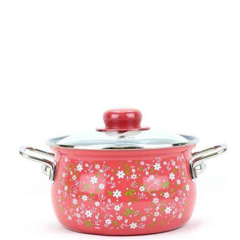 Belis Daisy - smaltovaný hrnec se skleněnou poklicí s průměrem 16 cm a objemem 2 l