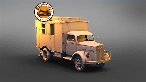 přední část vozu Opel Blitz 4x4 s výraznými prvky pohonu