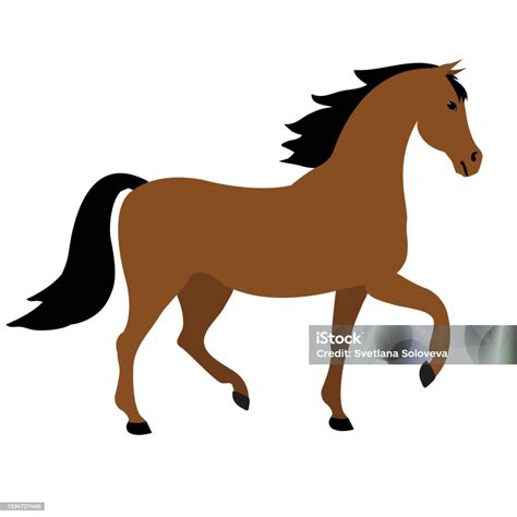 Ilustrace koně s rýžovým kartáčem