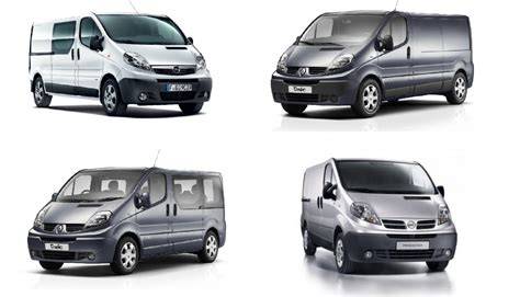 Infografika znázorňující kompatibilitu dílů Renault Trafic II, Opel Vivaro a Nissan Primastar