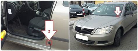 Detailní pohled na VIN kód vyražený na karoserii