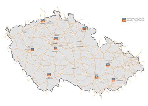 Mapa servisů Ford v regionu