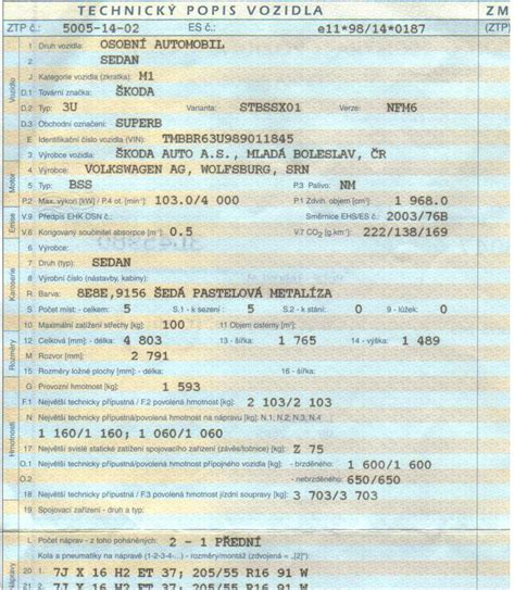 Schema rozměrů pneumatik a jejich zápis v TP