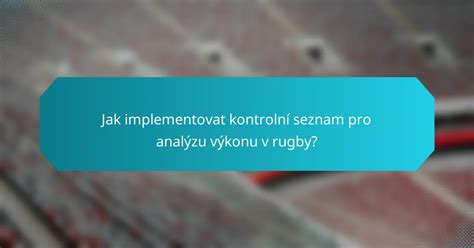 Infografika: Kontrolní seznam příčin ztráty výkonu a postup opravy
